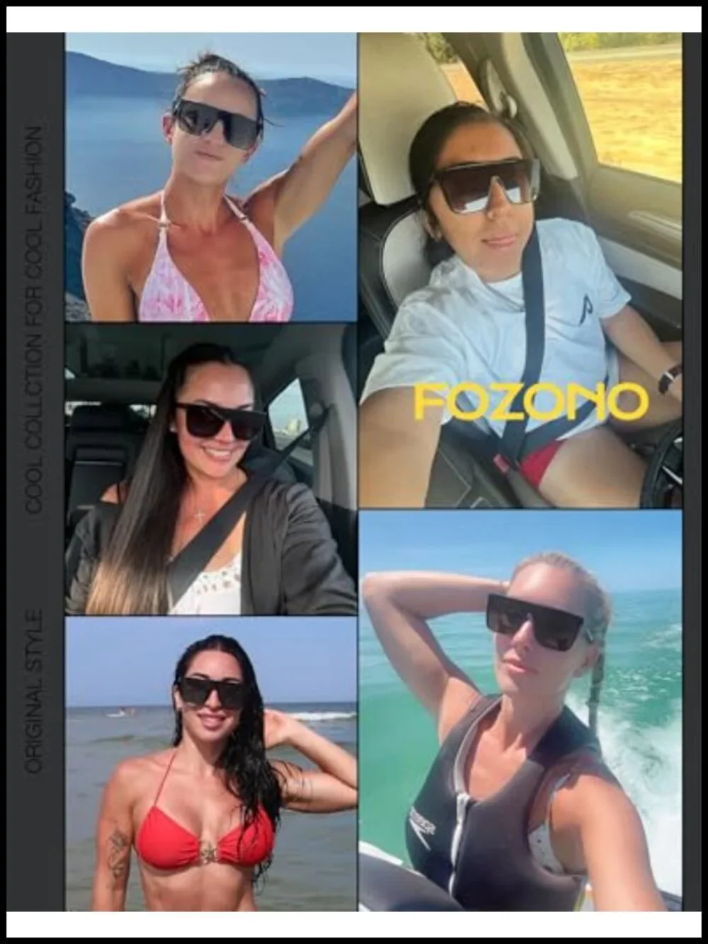 Square Oversized Sunglasses Retro Flat Top Shield UV Protection Once Piece Lens